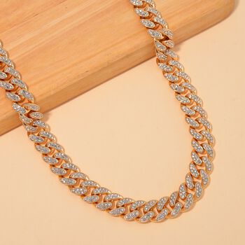 Wei&szlig;er Kristall Halskette ca. 50 cm Gelb