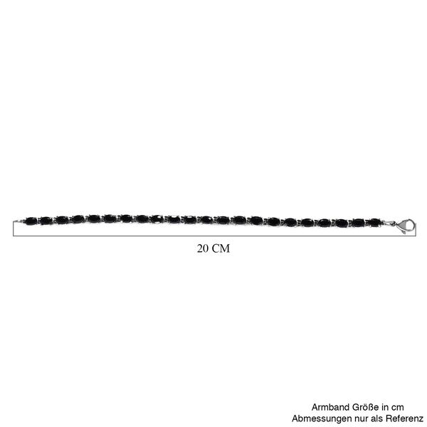Schwarzer Spinell Armband, ca. 19 cm, Edelstahl, ca. 13.69 ct image number 5