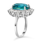 Capri-Blau Triplett Quarz und weißer Zirkon-Ring, 925 Silber platiniert  ca. 8,86 ct image number 6