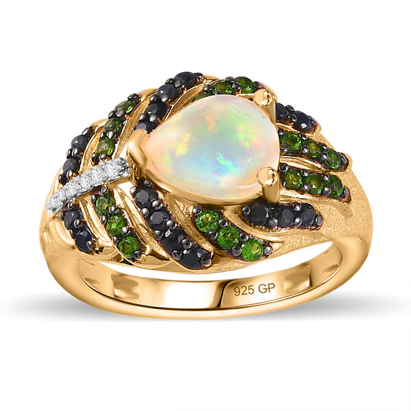 GP Trionfo Kollektion- AA äthiopischer Welo Opal, Zirkon, Chromdiopsid und Kanchanaburi blauer Saphir-Ring - 2 ct. image number 5