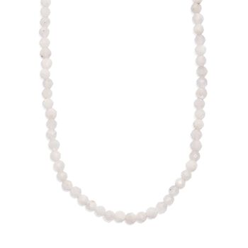 Wei&szlig;e Mondstein 50cm Halskette - 28 ct.