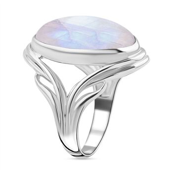 Royal Bali Kollektion- Regenbogen Mondstein Ring - 21,21 ct.