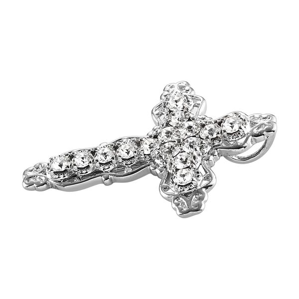 LUSTRO STELLA &Ouml;sterreichischer wei&szlig;er Kristall Anh&auml;nger Messing image number 4