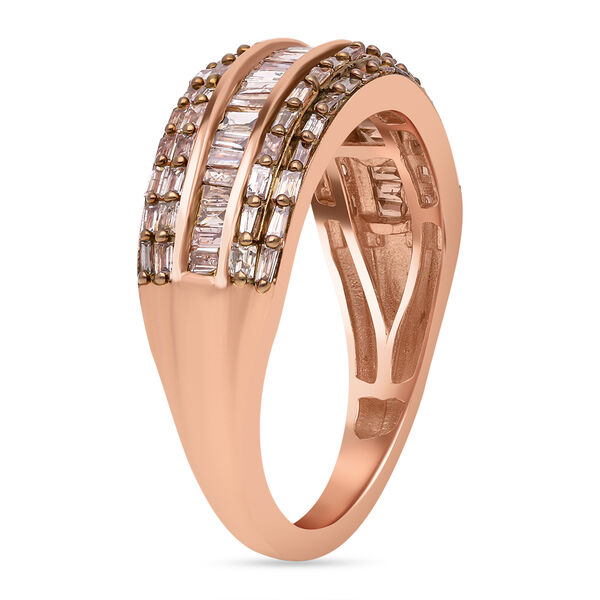 Nat&uuml;rlicher Champagner Diamant Ring 925 Silber Ros&eacute;gold Vermeil (Gr&ouml;&szlig;e 16.00) ca. 1.00 ct image number 4