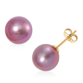 9-10mm lila Edison Perle Ohrringe
