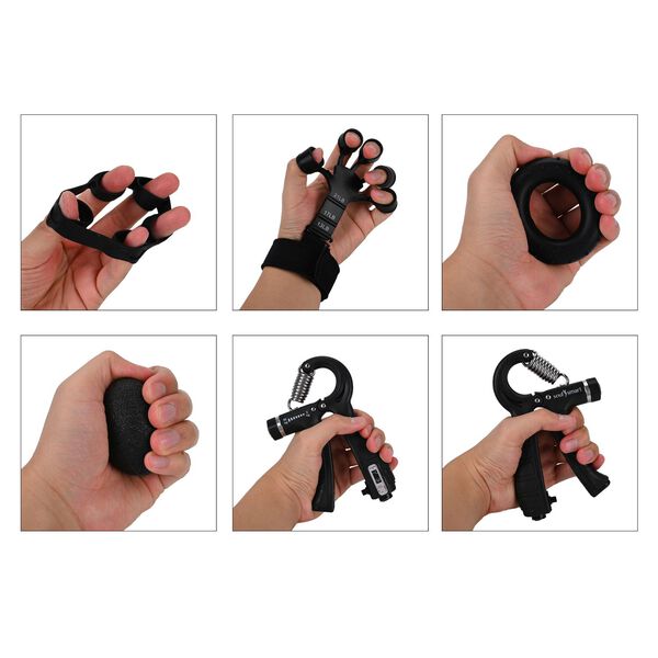 6-teiliges Griffkrafttrainer-Set für Hand- und Fingertraining, Schwarz, 11x18x6,5cm image number 10