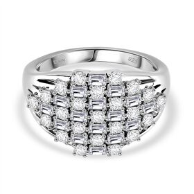 Moissanit Ring 925 Silber rhodiniert (Gr&ouml;&szlig;e 16.00) ca. 1,33 ct