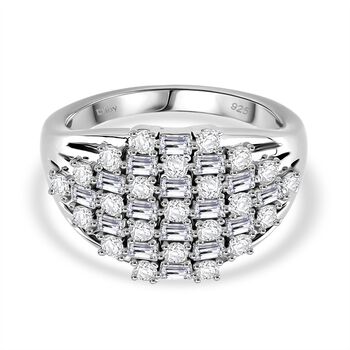 Moissanit Ring 925 Silber rhodiniert (Gr&ouml;&szlig;e 16.00) ca. 1,33 ct