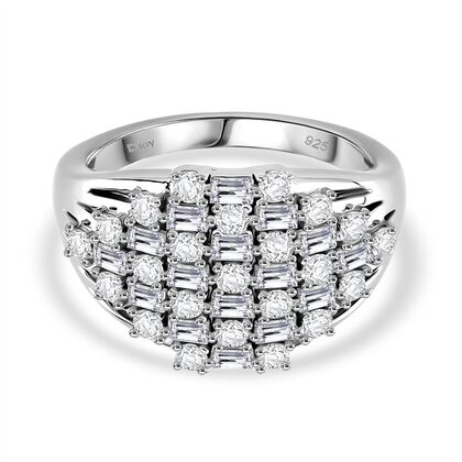 Moissanit Ring 925 Silber rhodiniert (Gr&ouml;&szlig;e 16.00) ca. 1,33 ct