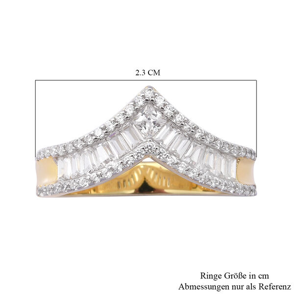 LUSTRO STELLA - Zirkonia Ring 925 Silber vergoldet  ca. 1,00 ct image number 5