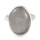 Grauer Mondstein  Solitär Ring 925 Silber Platin-Überzug image number 0
