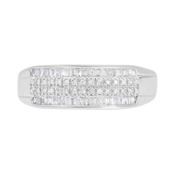 Wei&szlig;er Diamant Ring, 925 Silber platiniert, (Gr&ouml;&szlig;e 20.00) ca. 0.33 ct
