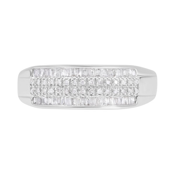 Wei&szlig;er Diamant Ring, 925 Silber platiniert, (Gr&ouml;&szlig;e 20.00) ca. 0.33 ct