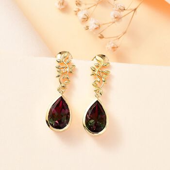 Wassermelonen Quarz Triplett Ohrringe - 6,65 ct.