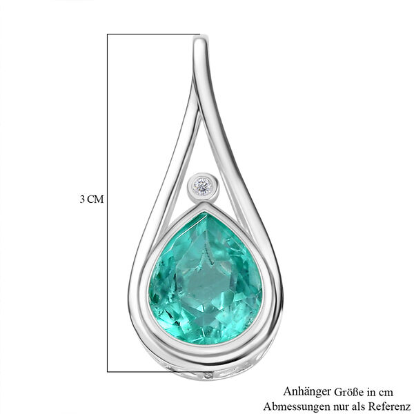 Smaragd Quarz Triplett und Zirkon Anhänger - 3,65 ct. image number 6