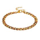 Leoparden-Print Panzer Armband aus 316L Edelstahl mit Goldplattierung, ca. 19 cm