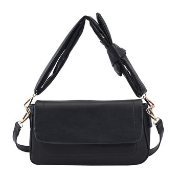 Umh&auml;ngetasche aus Kunstleder mit abnehmbarem Riemen, Gr&ouml;&szlig;e 27x7x15 cm, Schwarz