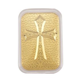 999er Gold-Barren mit Kreuz-Motiv