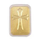 999er Goldplatte mit Kreuz-Motiv
