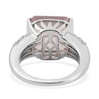 Rosenquarz und weißer Zirkon-Ring, 925 Silber Bicolor  ca. 6,85 ct image number 5