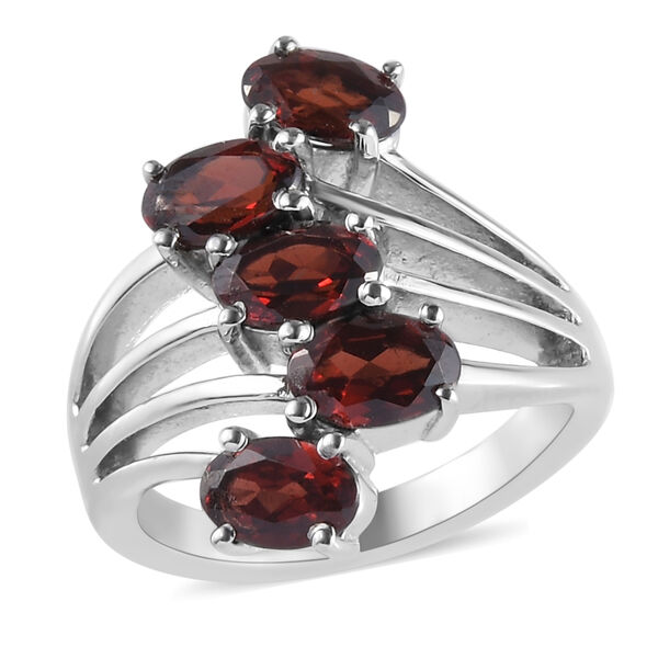 Roter Granat bypass Ring Edelstahl  ca. 2,88 ct image number 4