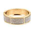 Weißer Kristall Armreif, ca. 19 cm, goldfarben