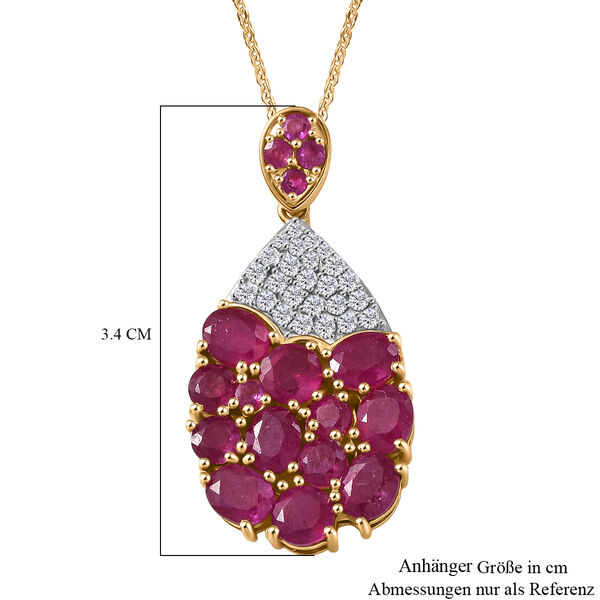 D'Joy afrikanischer Rubin und Zirkon Anh&auml;nger mit 50cm Kette - 5,73 ct. image number 7