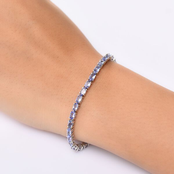 D&rsquo;joy Tansanit, Wei&szlig;er Diamant Armband ca. 20 cm 925 Silber rhodiniert ca. 8,72 ct. image number 2