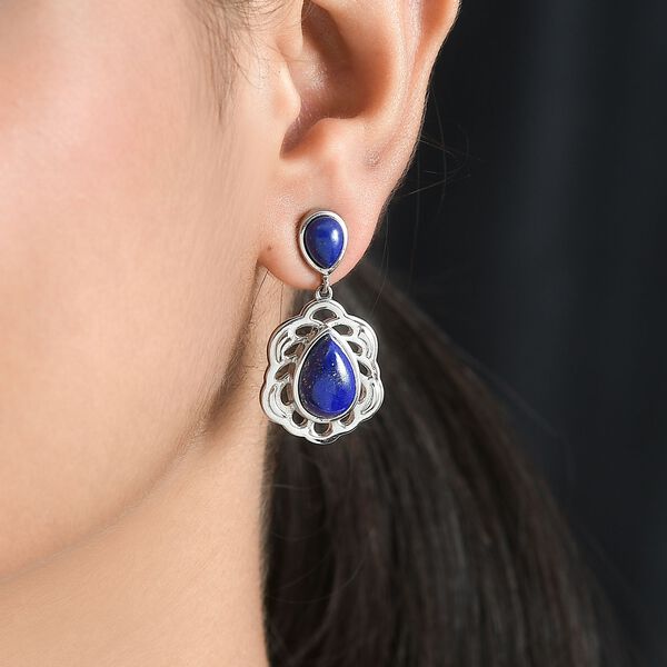 Lapislazuli Ohrringe 316L Edelstahl ca. 14.38 ct image number 3