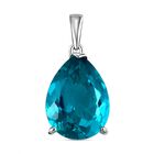 Capri blauer Quarz-Anhänger, 925 Silber platiniert ca. 16.65 ct