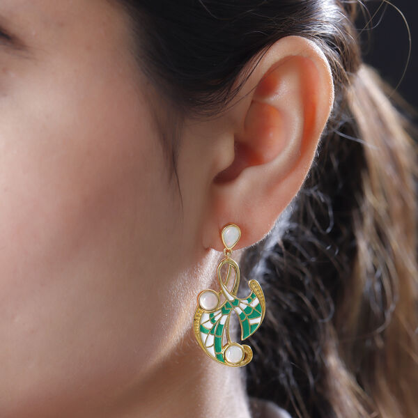 Nat&uuml;rliche, &Auml;thiopische Opal-Ohrringe, 925 Silber vergoldet ca. 1,73 ct image number 3