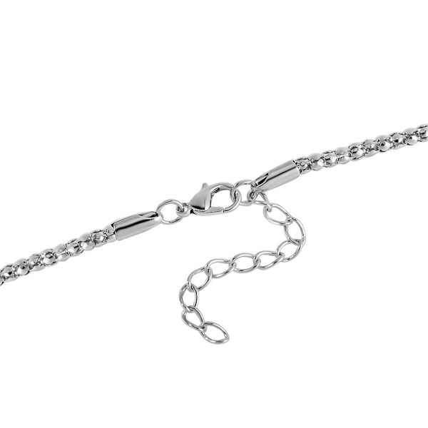 Emaillierte AB, schwarze und nordlichtfarbene Kristall Halskette, 70+5 cm image number 5