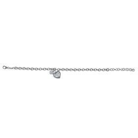 Lustro Stella Weißer Zirkonia Armband ca. 20 cm + 5 cm Extender, 925 Silber rhodiniert