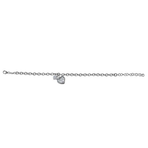 Lustro Stella Weißer Zirkonia Armband ca. 20 cm + 5 cm Extender, 925 Silber rhodiniert image number 0