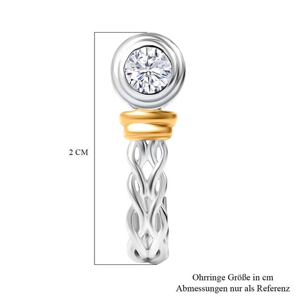 J Francis gefertigt mit SWAROVSKI-  Zweifarbige Swarovski Zirkonia Ohrringe image number 6