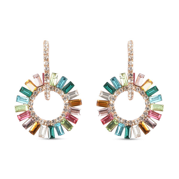 Mischen Wei&szlig;er Feinster Kristall, Rosa Zirkonia Ohrringe  Standard gelb vergoldet ca.