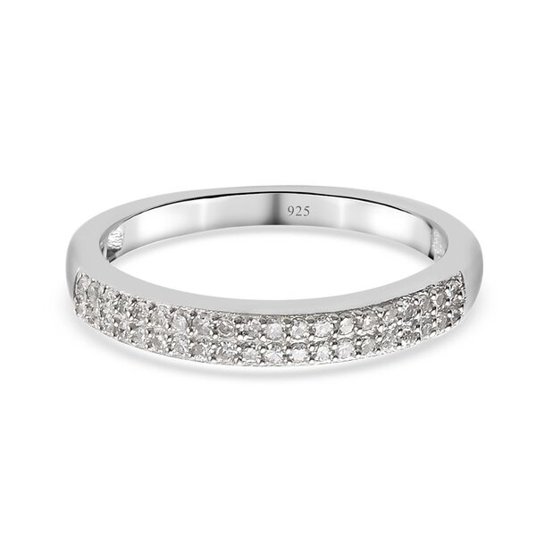 Diamant Half Eternity Ring 925 Silber Platin-&Uuml;berzug image number 5