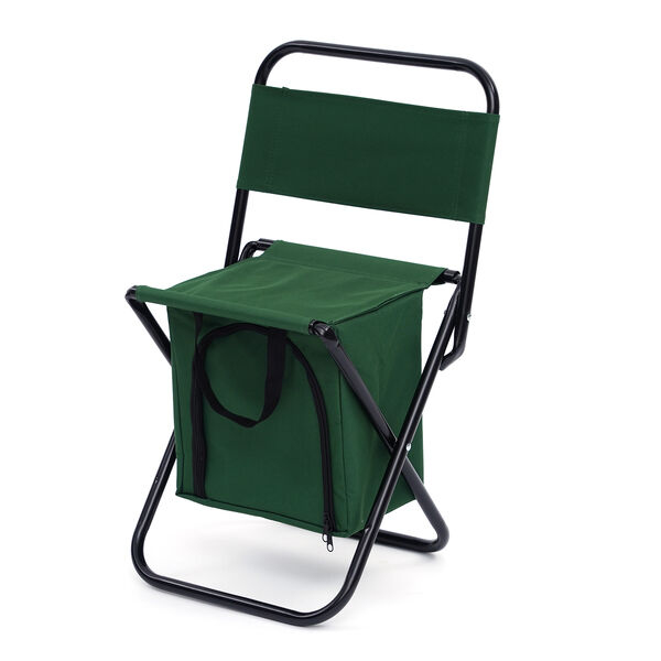 Campingstuhl mit integrierter K&uuml;hltasche, 32x27x34 cm, Gr&uuml;n
