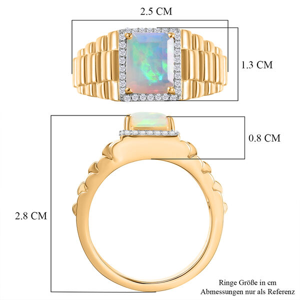 D'Joy nat&uuml;rlicher, &auml;thiopischer Welo Opal und Zirkon Herrenring - 1,66 ct. image number 7
