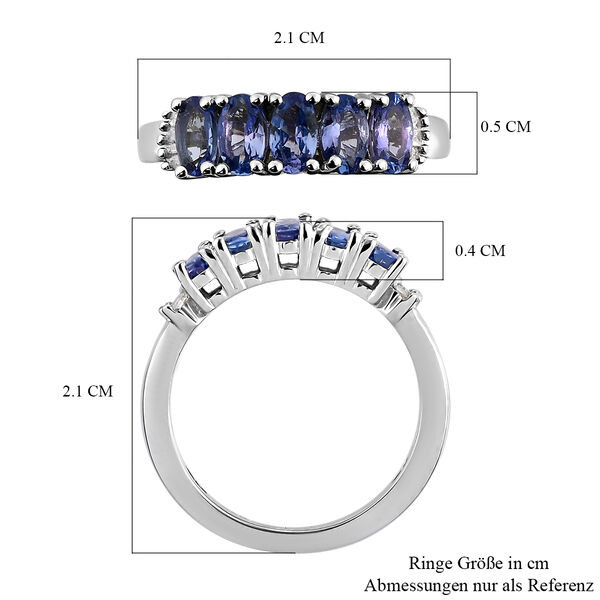 Tansanit und wei&szlig;er Diamant-Ring - 1,15 ct. image number 7
