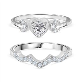 Lustro Stella Weißer Zirkonia Ring 925 Silber rhodiniert (Größe 17.00)