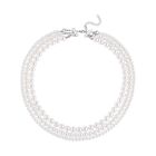 Weiße Muschelkernperle Halskette ca. 45 cm Reiner Edelstahl