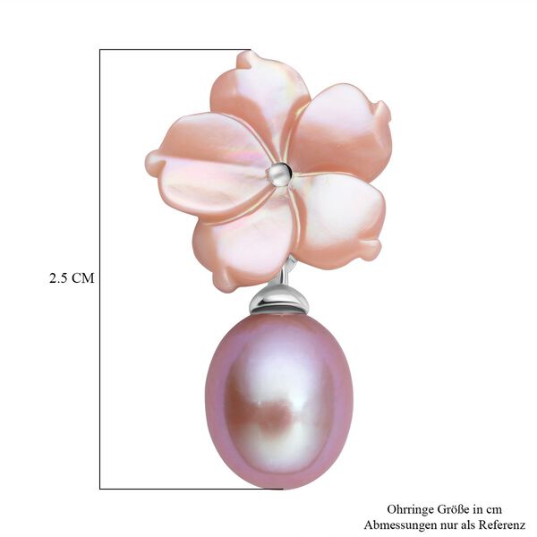 Jardin Kollektion - Lila Süßwasserperlen und Perlmutt-Ohrringe, 925 Silber rhodiniert image number 5