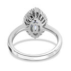 Tansanit und Diamant Halo Ring 925 Silber Platin-Überzug image number 5