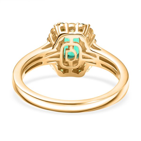 D'joy AAA Lab Grown Kolumbianischer Smaragd, Gelber Saphir Ring 925 Silber 750 Gelbgold Vermeil (Gr&ouml;&szlig;e 17.00) ca. 0.94 ct image number 6