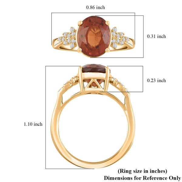 LUXORO zertifiziert und geprüft AAA Honig Granat und Diamant Ring in 417 Gold - 3,45 ct. image number 5