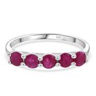 Burmesischer-Rubin Ring 925 Silber rhodiniert (Größe 21.00) ca. 1.20 ct