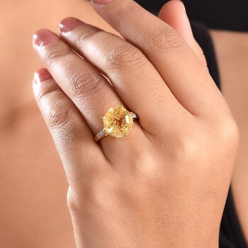 Citrin und Zirkon Ring - 6 ct.