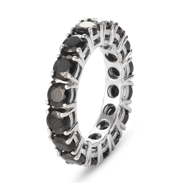 Elite Shungit Ring 925 Silber Platin-Überzug image number 4