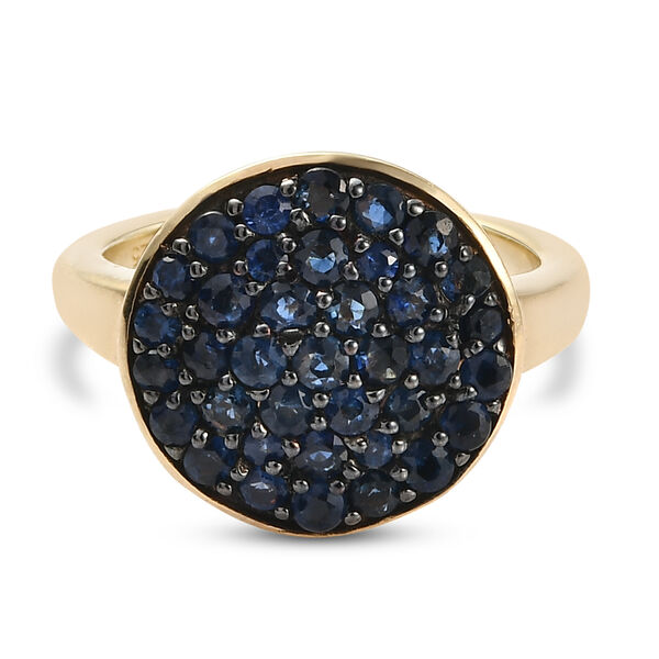 Blauer Saphir Ring 925 Silber vergoldet  ca. 1,51 ct